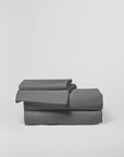 DreamFit® Sheets Gray / Twin 100% Long Staple Cotton Sheet Set | Durable & Buttery Soft Long Staple Cotton Sheet Sets | Bedding with Straps