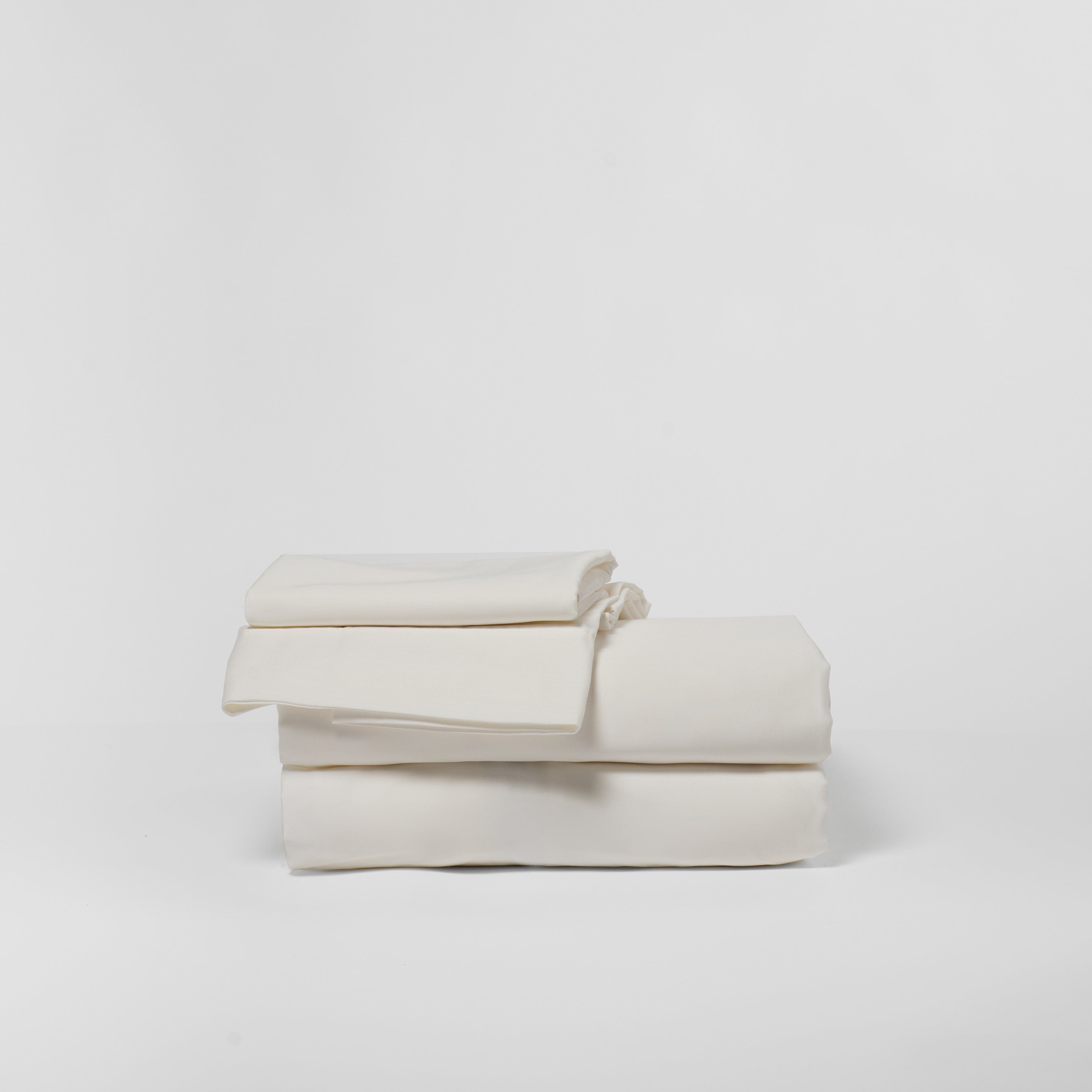 DreamFit® Sheets White / Twin 100% Long Staple Cotton Sheet Set | Durable & Buttery Soft Long Staple Cotton Sheet Sets | Bedding with Straps