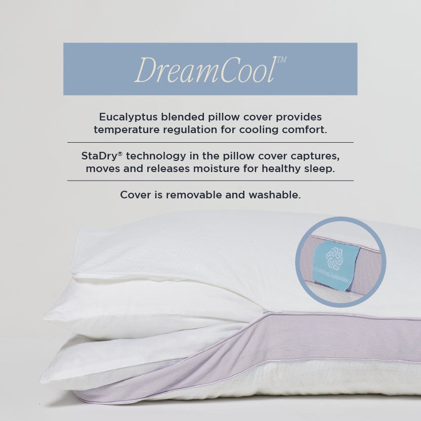 DreamFit® Pillows Adjustable Duo Pillow (2 Inserts) with Washable Cover Adjustable Memory Foam Pillow
