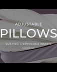 Adjustable Quattro Pillow (4 Inserts) with Washable Cover