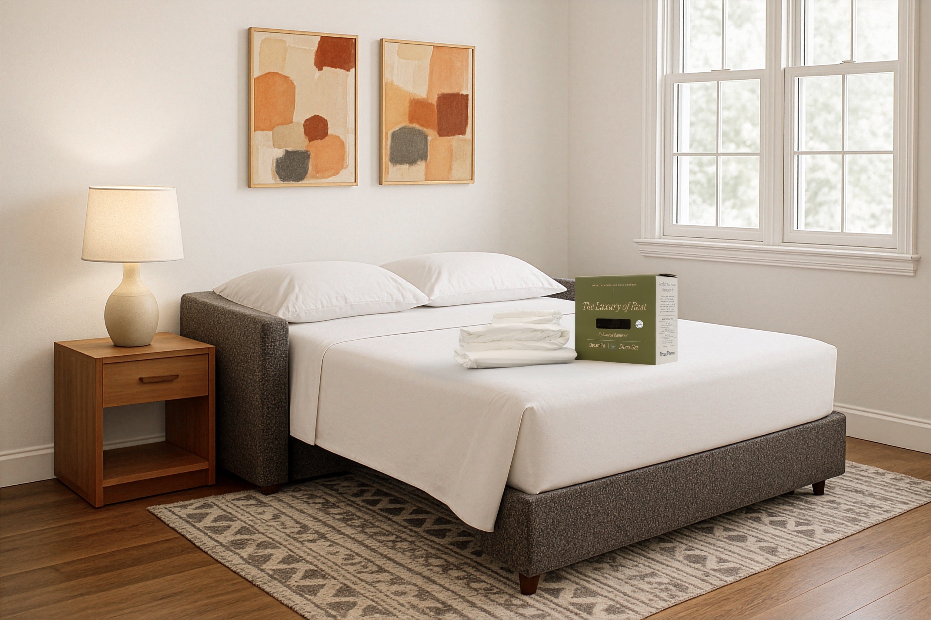 DreamFit® Sheets - Sleeper Sofa Silver Sleeper - Enhanced Bamboo™ Complete Sheet Set Silver Sleeper - Enhanced Bamboo™ Complete Sheet Set