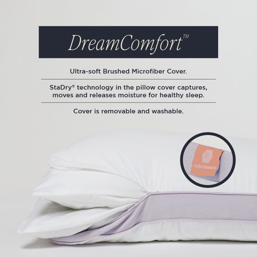 DreamFit® Pillows Adjustable Duo Pillow (2 Inserts) with Washable Cover Adjustable Memory Foam Pillow