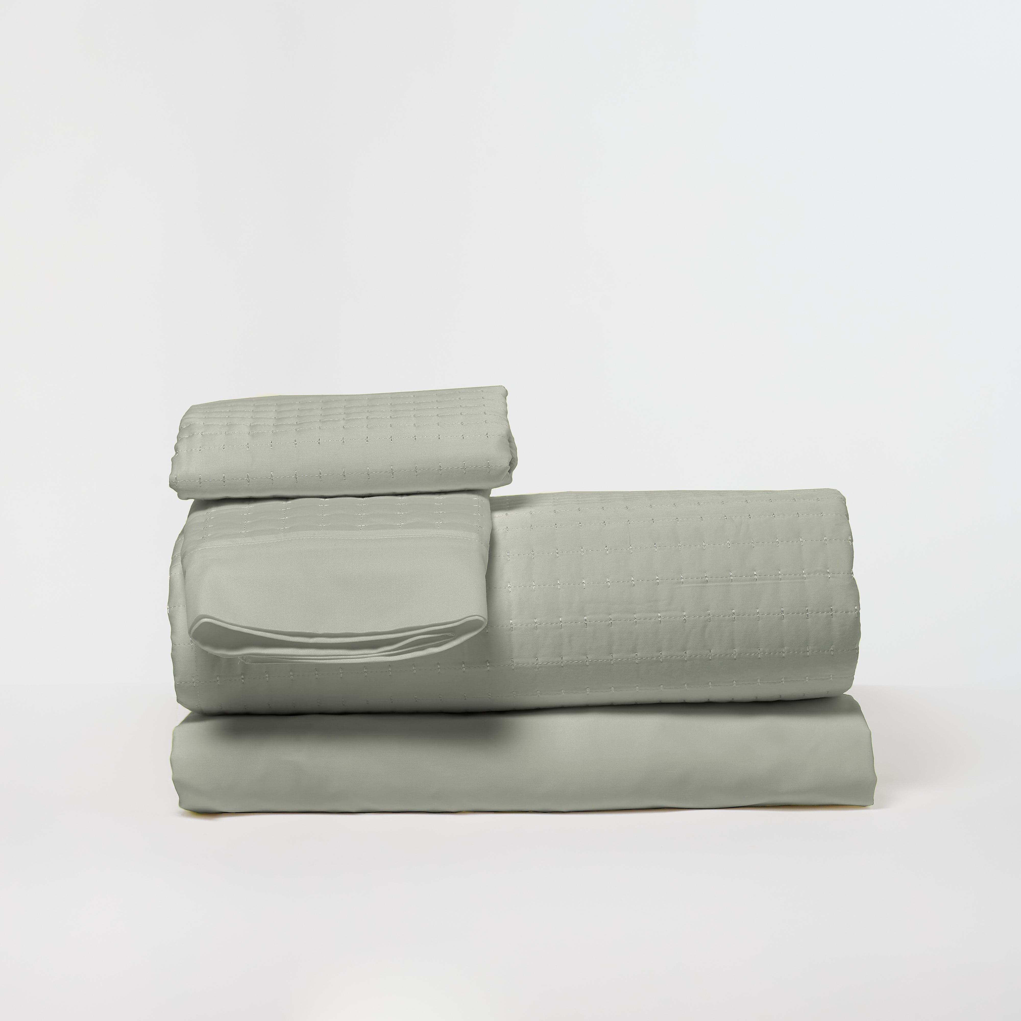 DreamFit® Sheets Sage / Queen Enhanced Bamboo™ Quilted Sheet Ensemble | The Unicorn Sheet Set Bamboo Quilted Bedding Sets