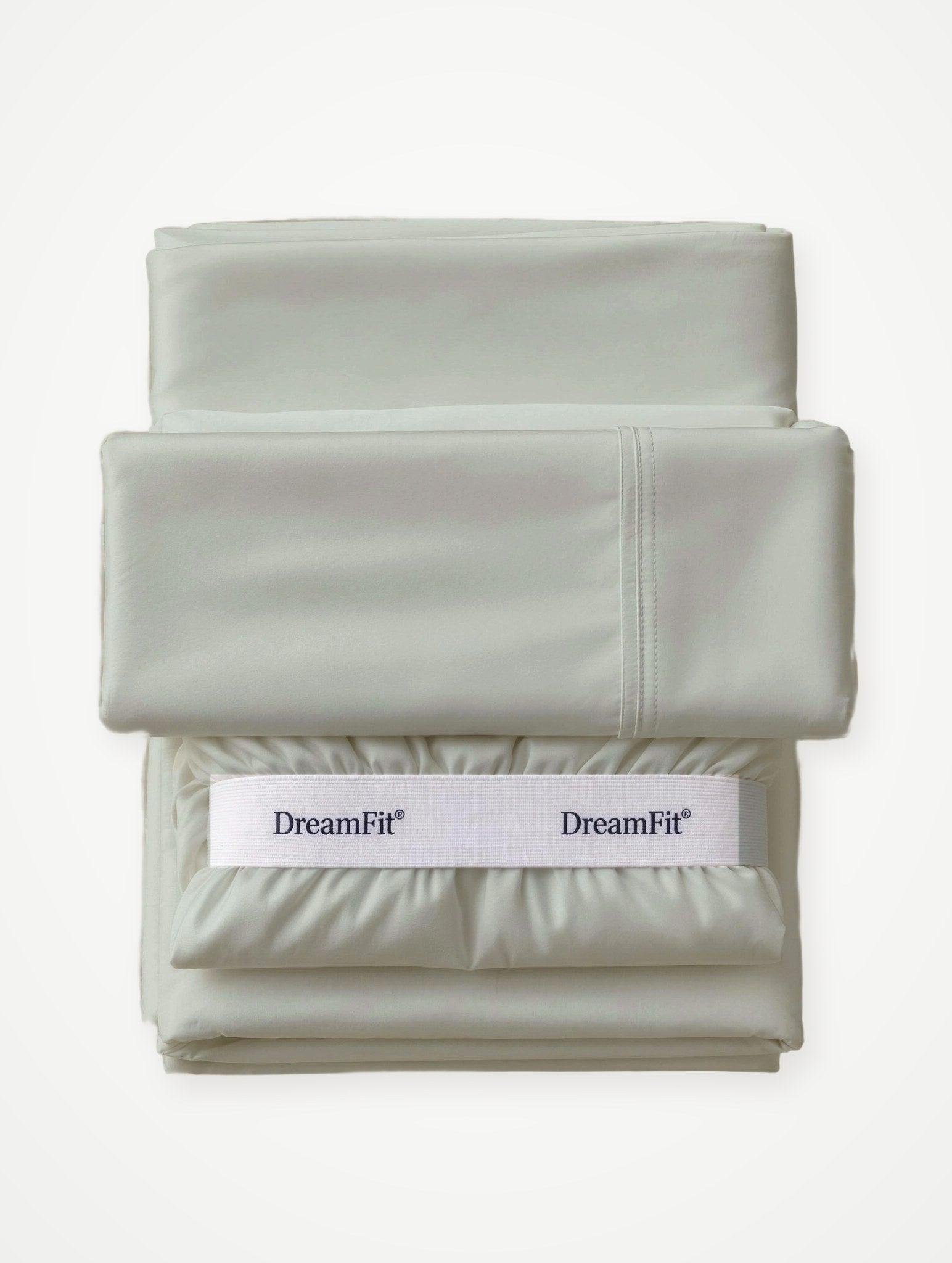 Luxe Bamboo sheet set in Sage, neatly folded set