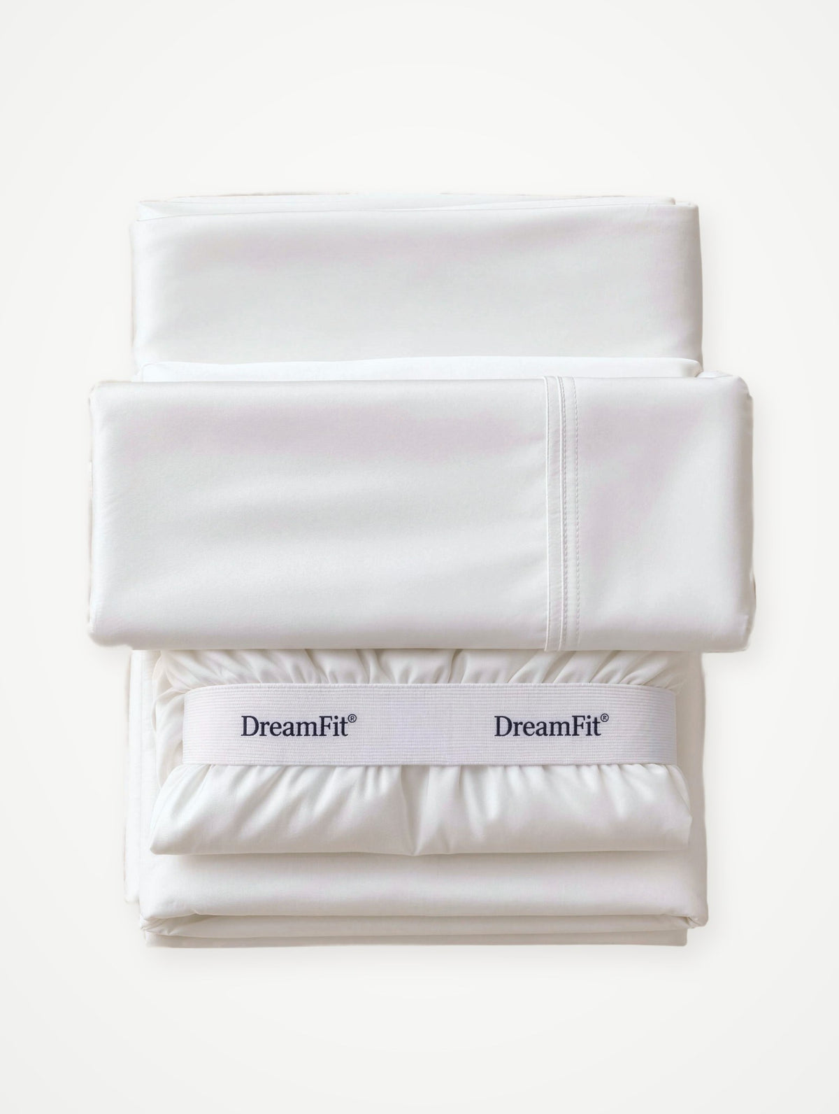Luxe Bamboo sheet set in White, neatly folded set